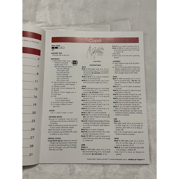 Holiday Jar Toppers Annies Attic Crochet 12 Characters Cindy Harris Pattern Book - Picture 5 of 6